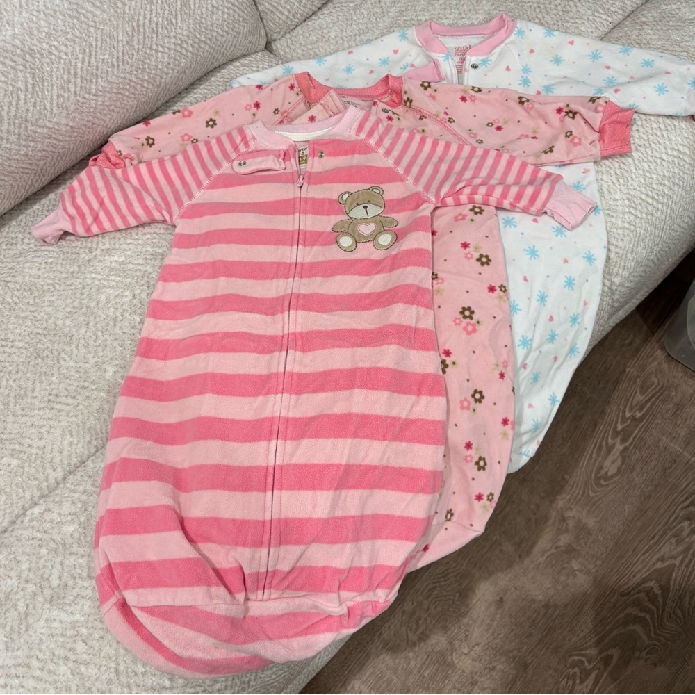 Baby girl 0-9 months zipperd Sleep Sacks.